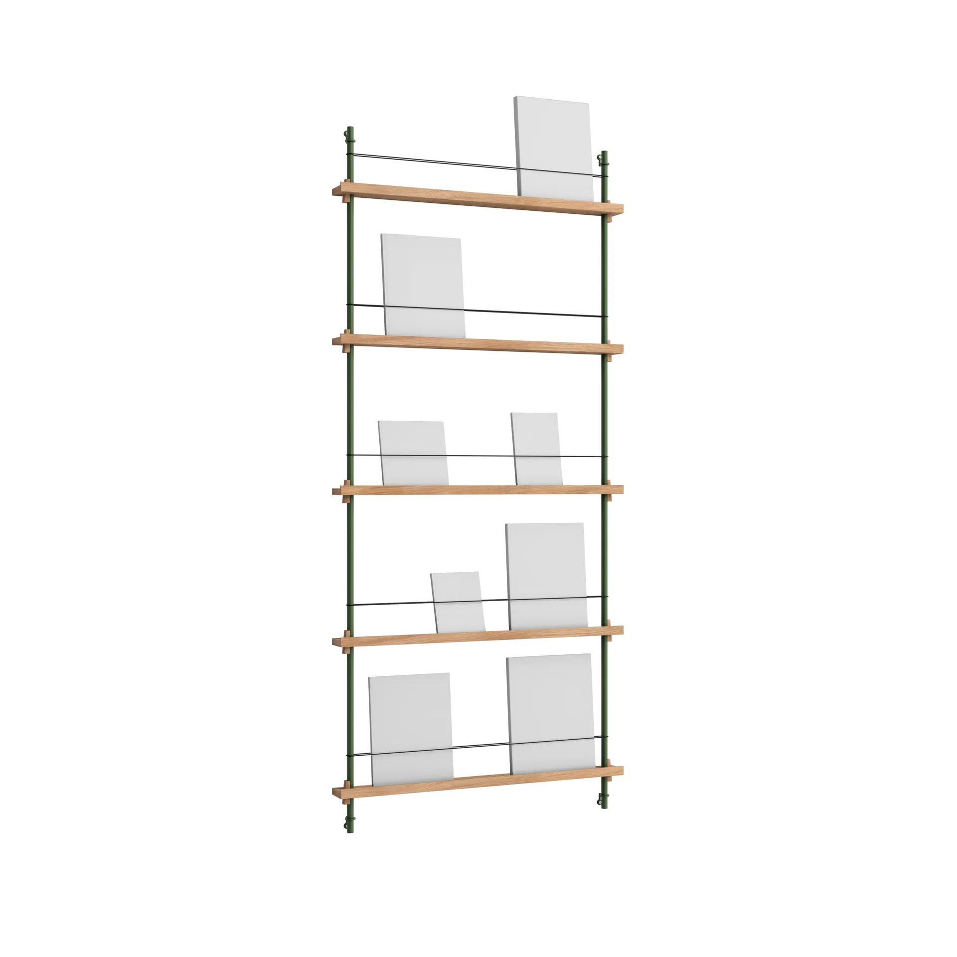 MOEBE Revistero Magazine Shelving Roble-pine green, 85×180×7 cm, MS.180.1
