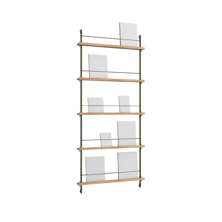 Revistero Magazine Shelving - Roble-pine green, 85×180×7 cm, MS.180.1 - MOEBE