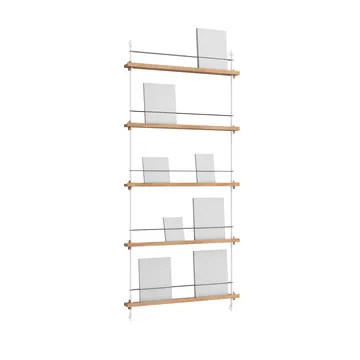 Revistero Magazine Shelving - Roble-white, 85×180×7 cm, MS.180.1 - MOEBE