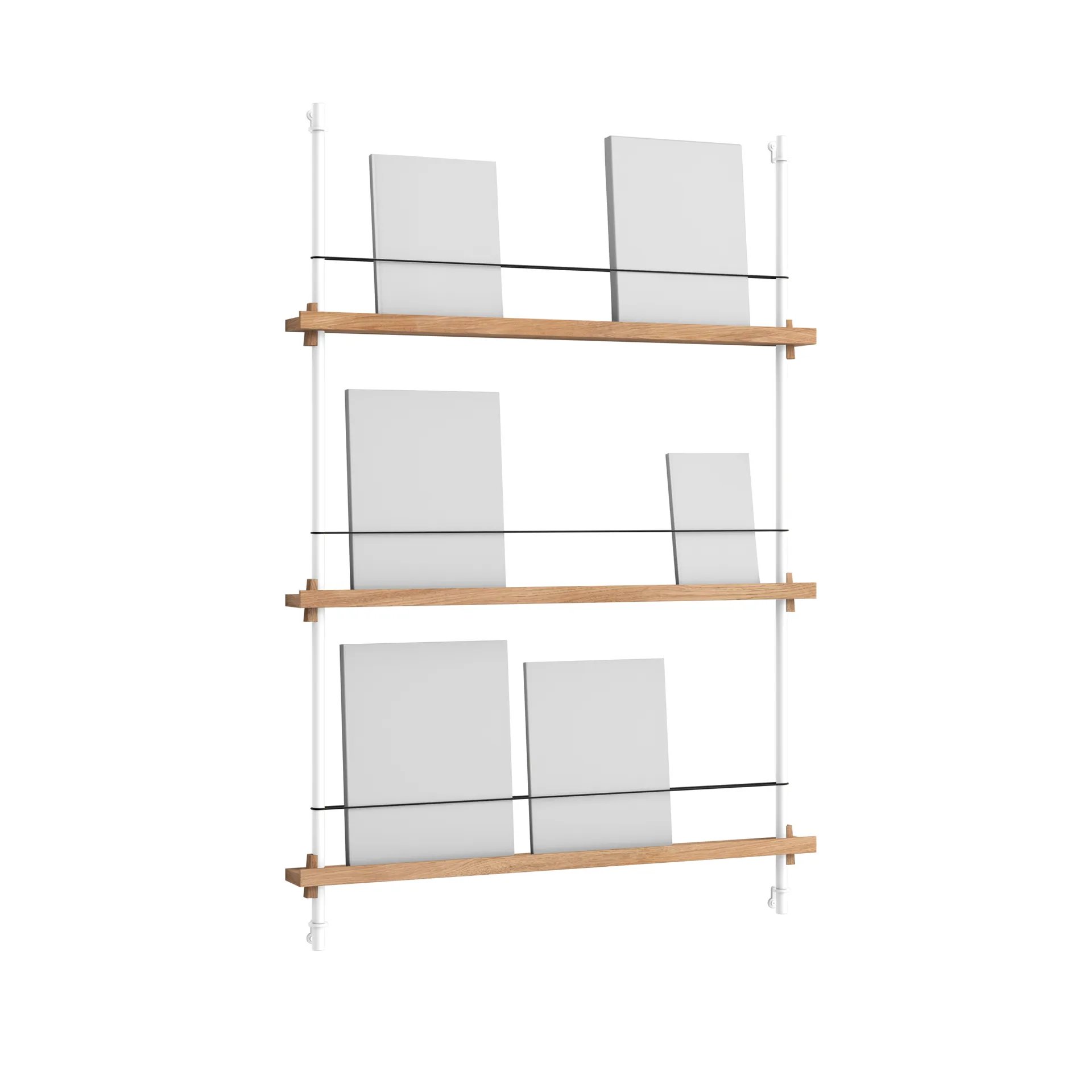 Revistero Magazine Shelving, Roble-white, 85x115x7 cm, MS.115.1 MOEBE