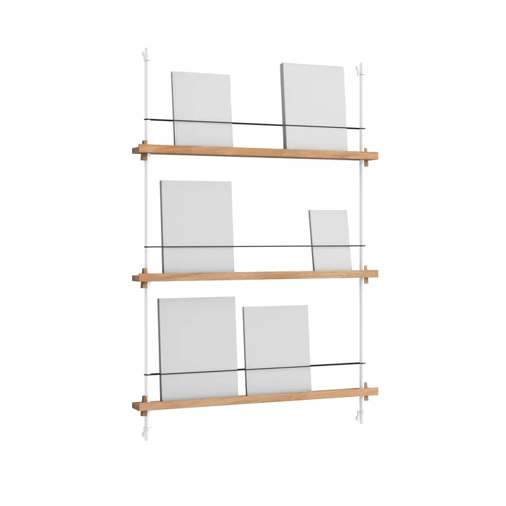 Revistero Magazine Shelving - Roble-white, 85x115x7 cm, MS.115.1 - MOEBE