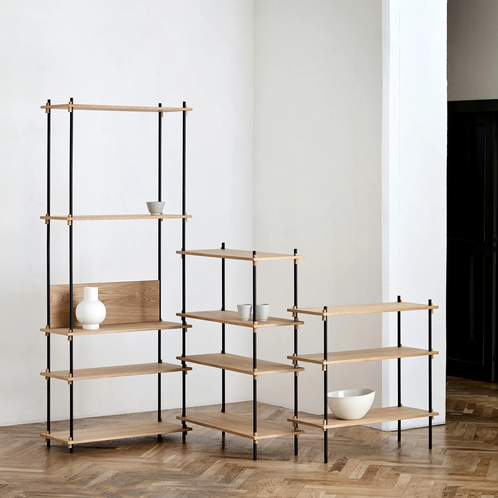Set de estante Moebe 85 cm, roble MOEBE