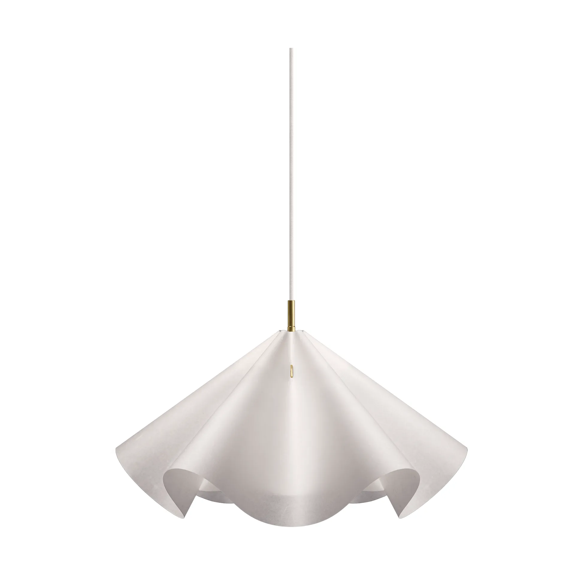 Sinuate colgante, Blanco-latón, mediano Ø60x30 cm MOEBE