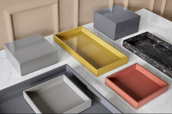 Bandeja de servicio lacada Lux 40x40x4 cm, Dark grey Mojoo