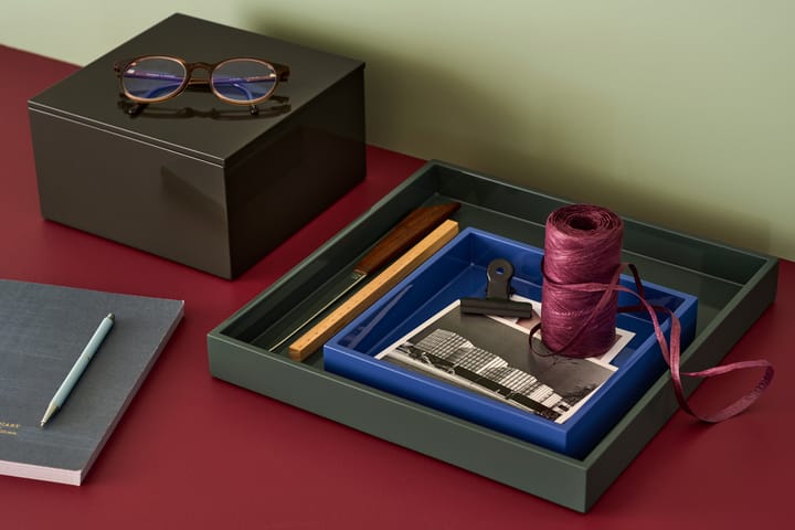 Bandeja decorativa lacada Lux 19x19x3,5 cm, Ultramarin Mojoo