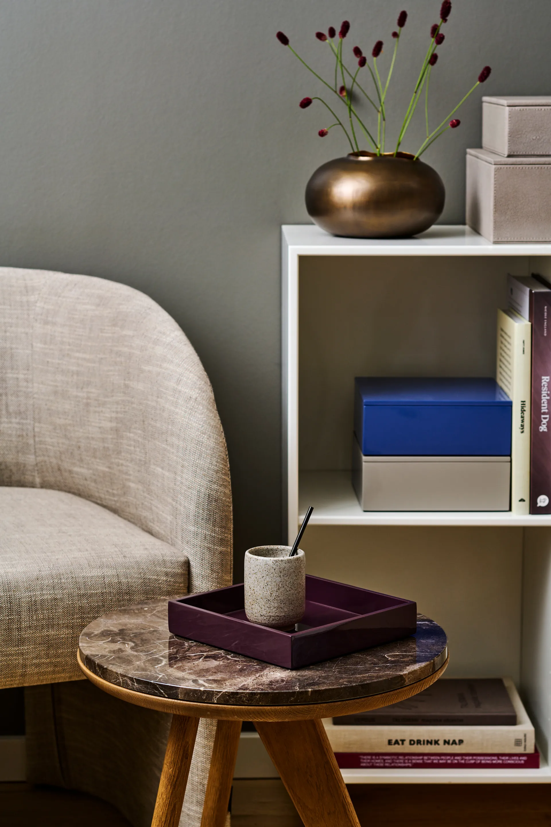 Caja de almacenamiento lacada Lux 19x19x7 cm, Ultramarin Mojoo