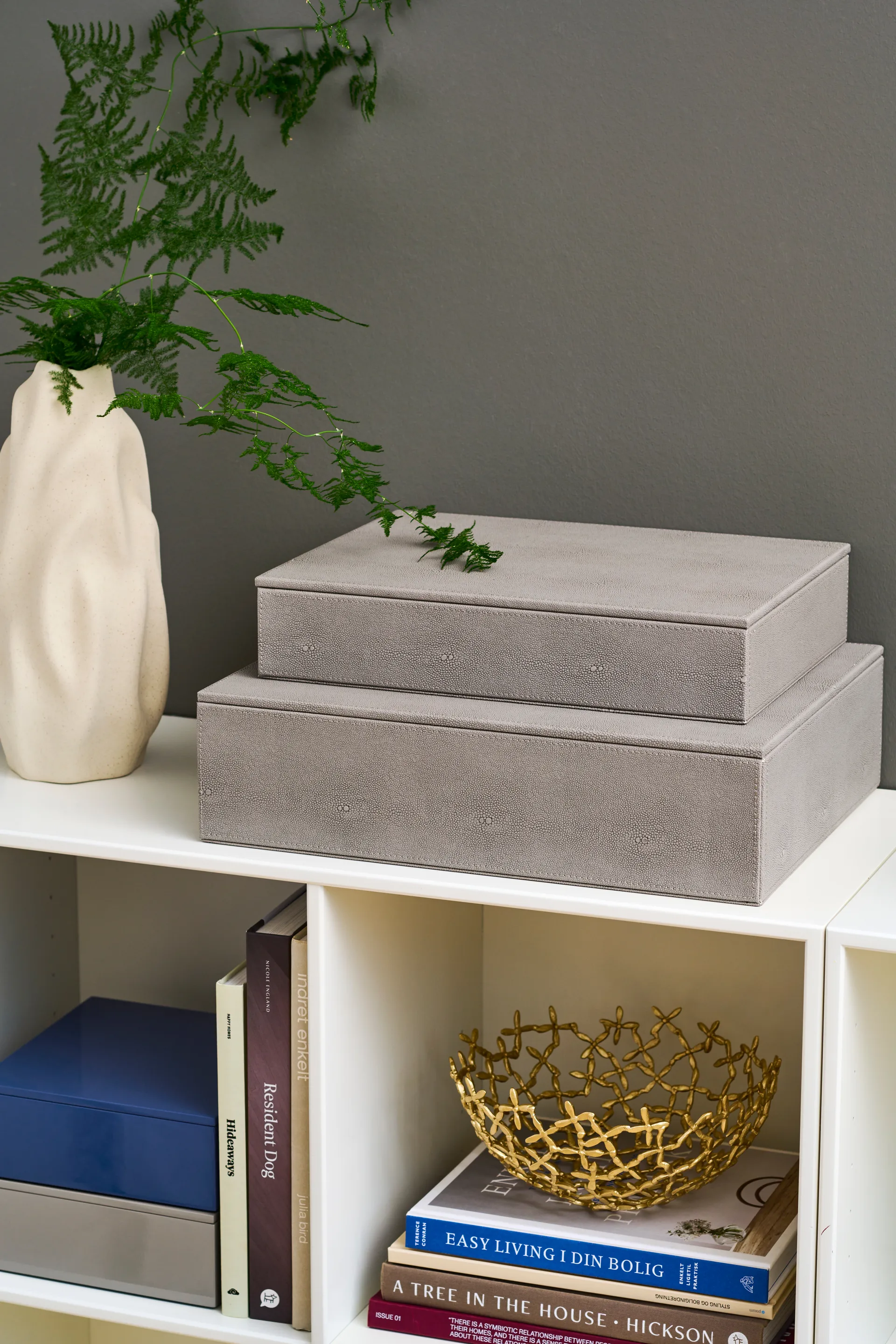 Caja de almacenamiento lacada Lux 19x19x7 cm, Ultramarin Mojoo