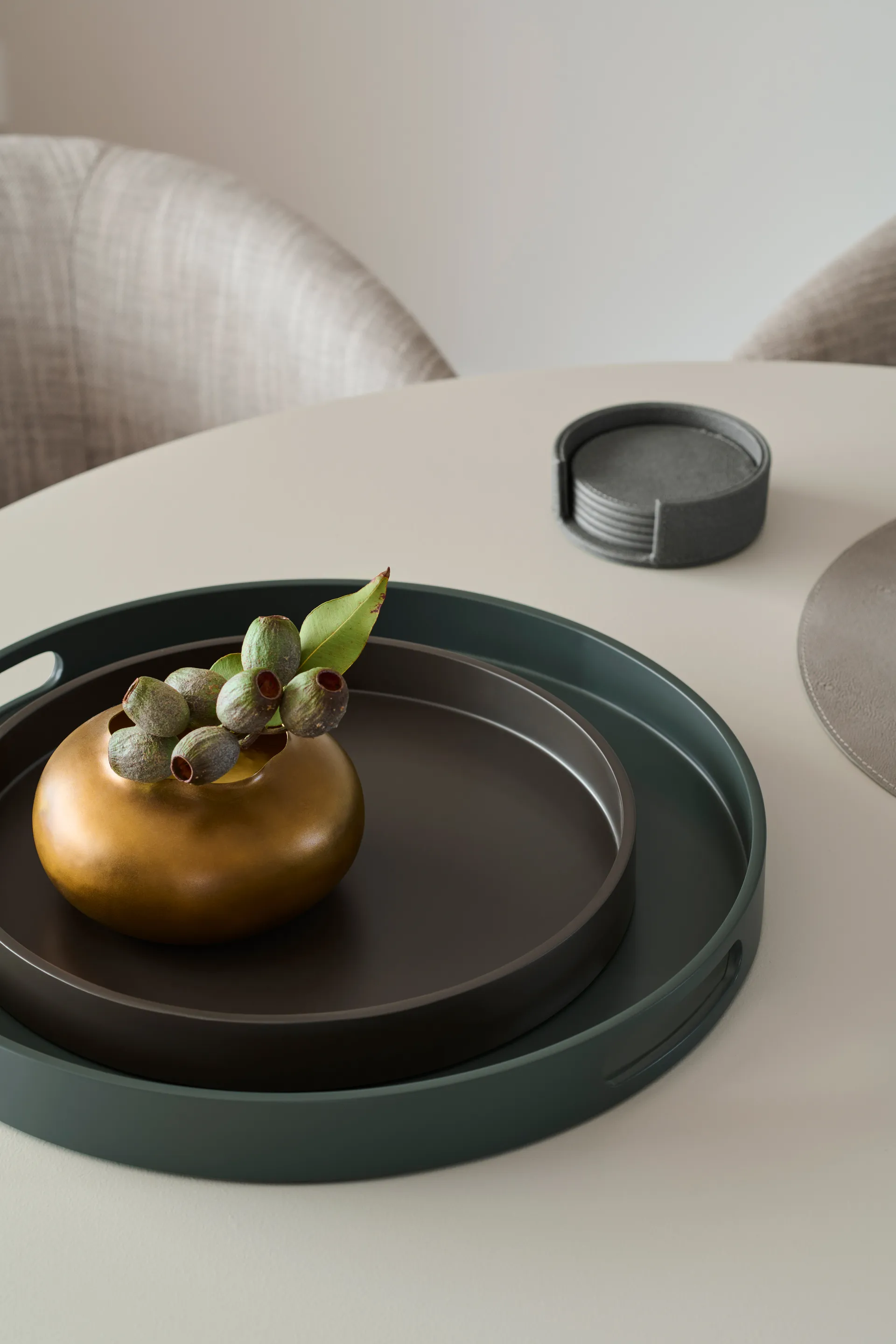 Posavasos Sting Ø12 cm, 6-pack, Antracit Mojoo