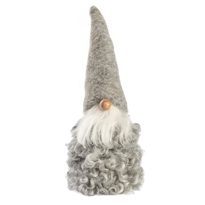Santa de lana, grande - caperuza gris con barba - Monikas Väv & Konst