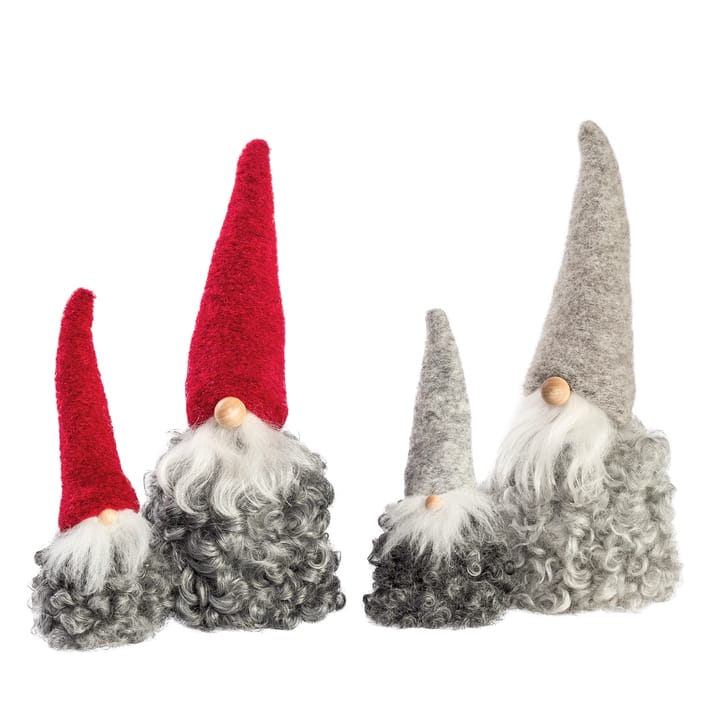 Santa de lana, grande - caperuza gris con barba - Monikas Väv & Konst