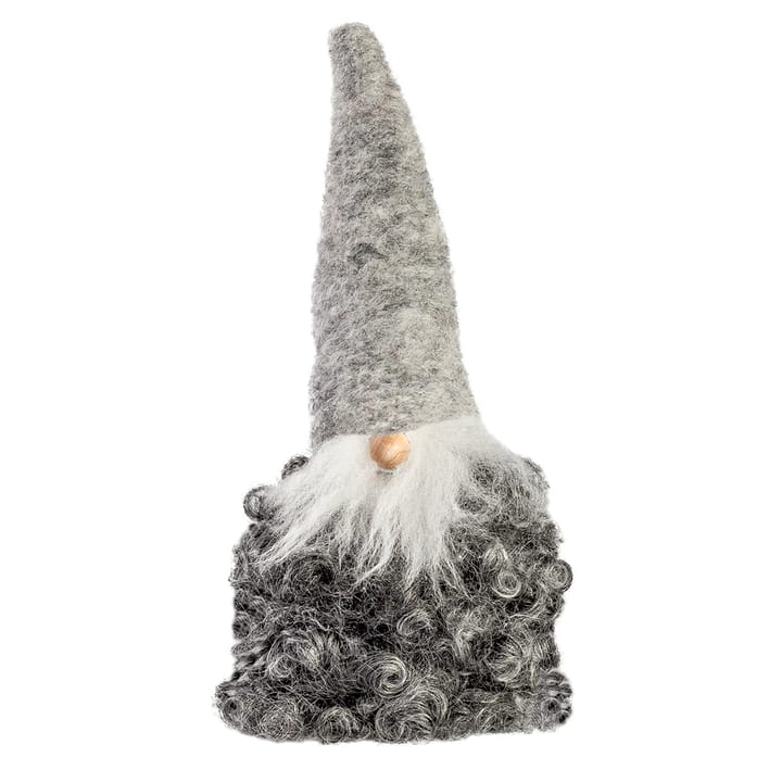 Santa de lana, pequeño - caperuza gris con barba - Monikas Väv & Konst
