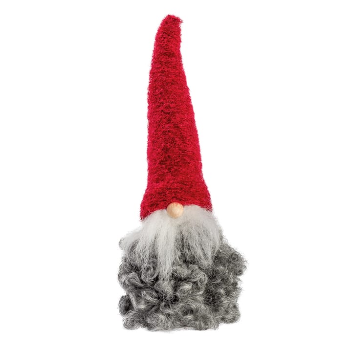 Santa de lana, pequeño - caperuza roja con barba - Monikas Väv & Konst