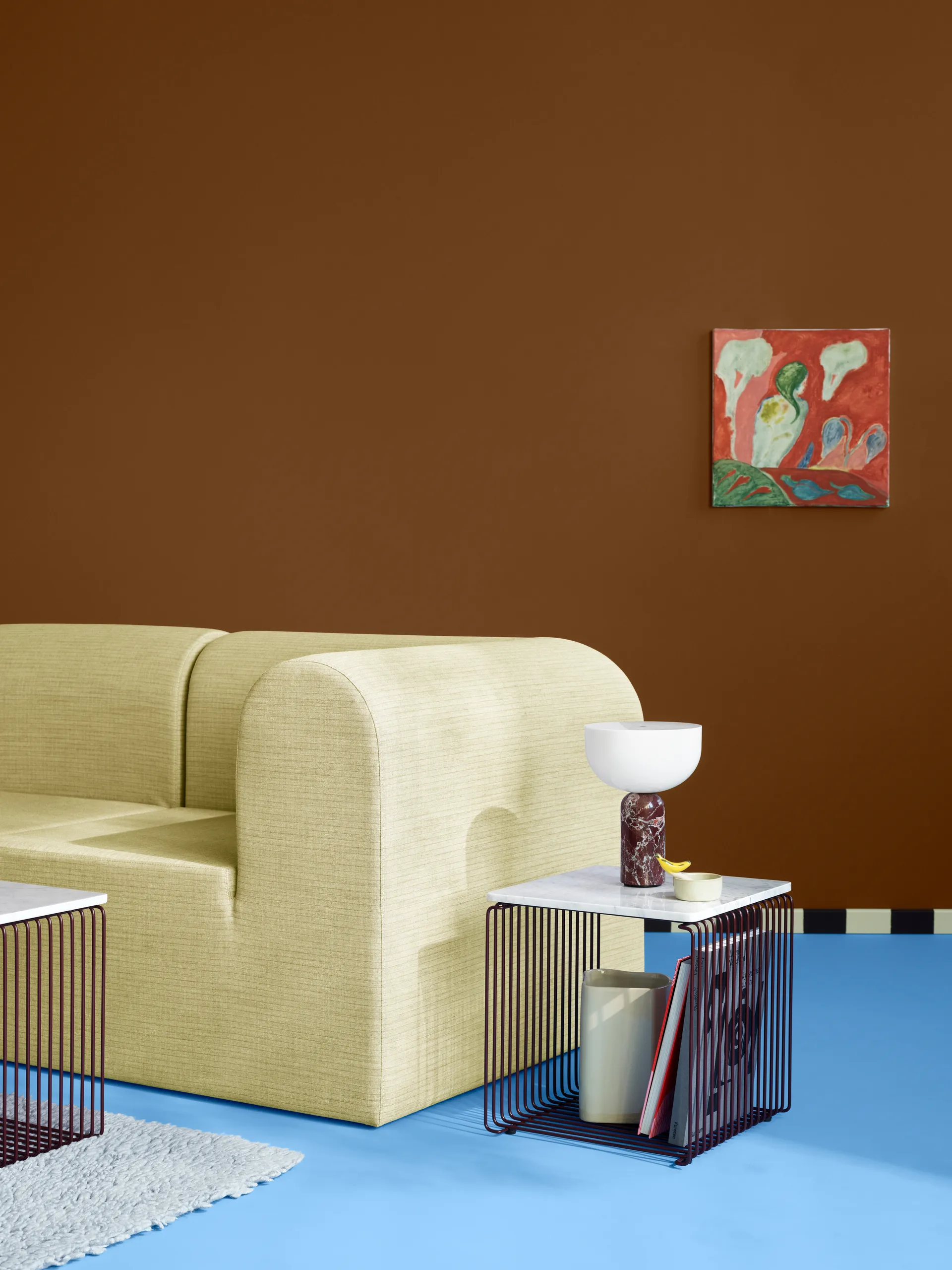 Balda superior Panton Wire 34,8x34,8 cm, White marble Montana