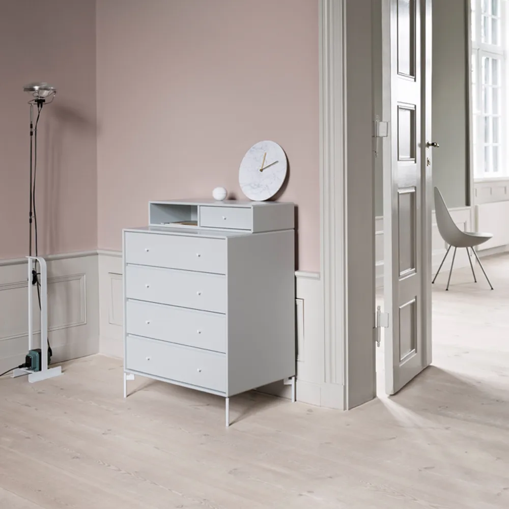 Cómoda Keep, Antracita 04-patas lacadas en negro Montana