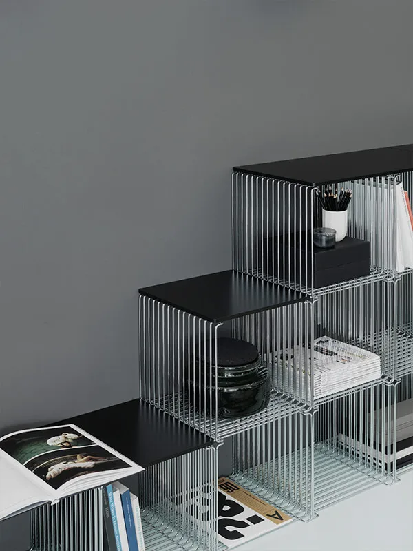 スチールラック・メタルラック Montana Panton Wire Shelf Double Black Estantería Panton Wire Single 34,8x34,8x34,8 cm | Montana | Tienda