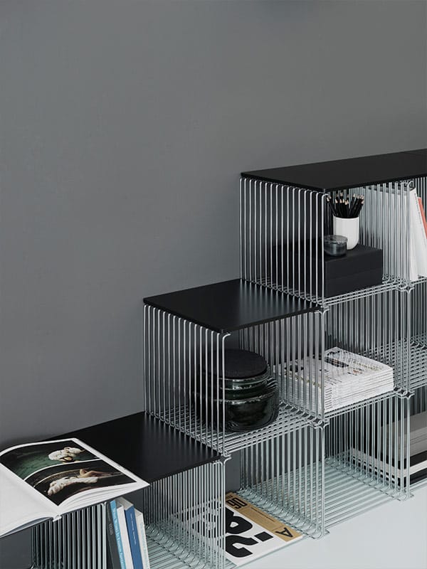 Estantería Panton Wire Single 34,8x34,8x34,8 cm, Chrome Montana