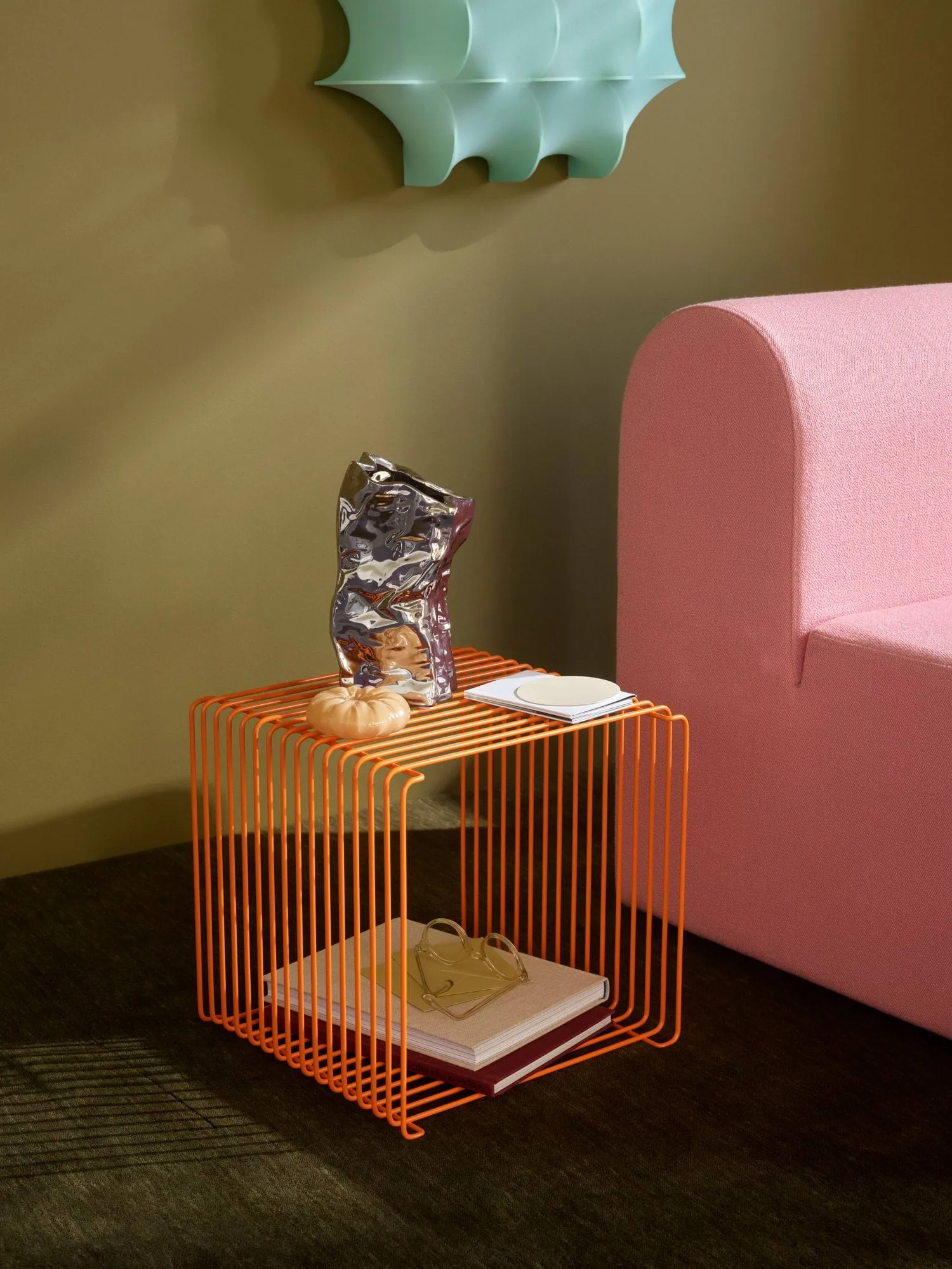 Estantería Panton Wire Single 34,8x34,8x34,8 cm, Tangerine Montana