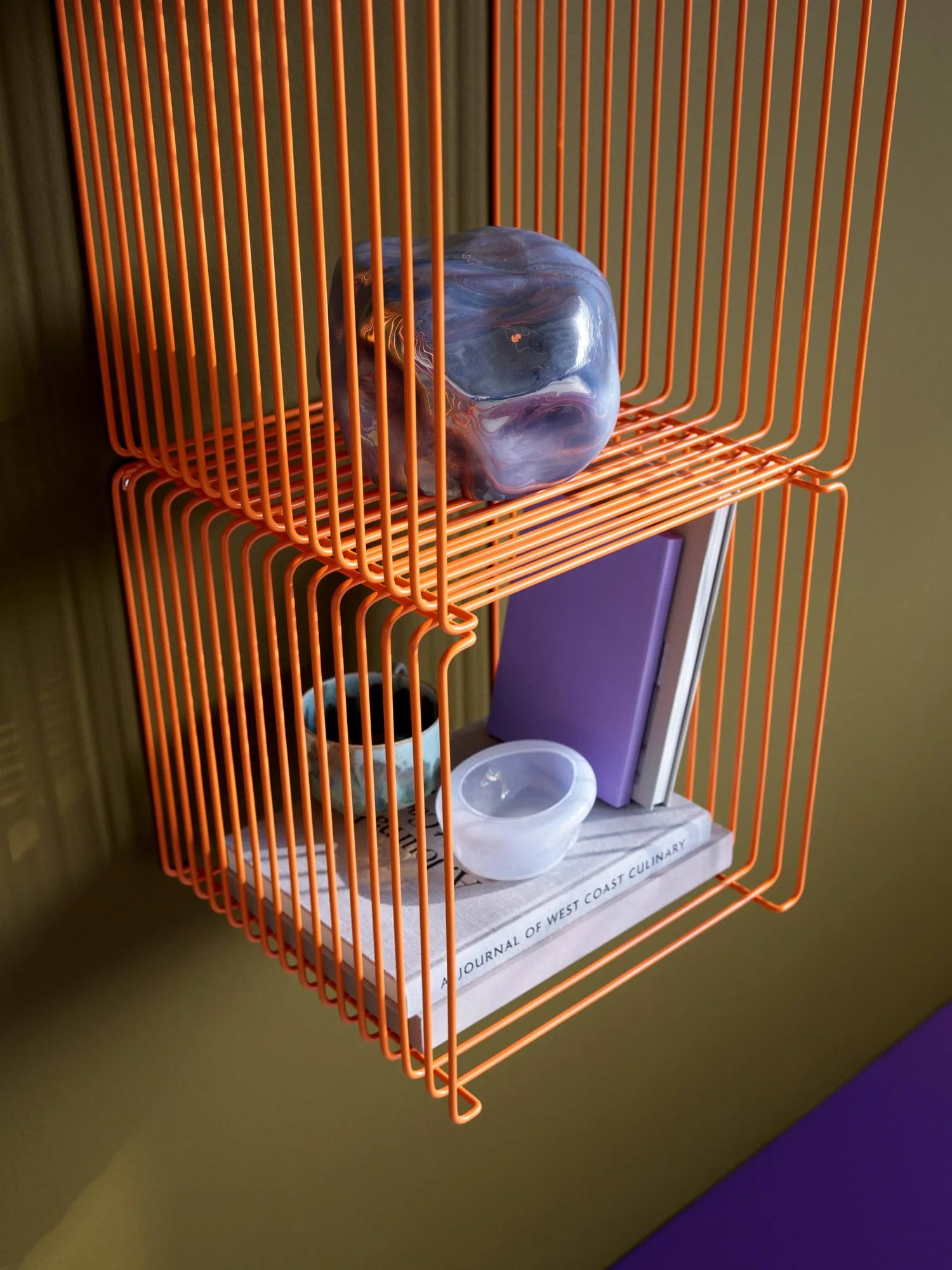 Estantería Panton Wire Single 34,8x34,8x34,8 cm, Tangerine Montana