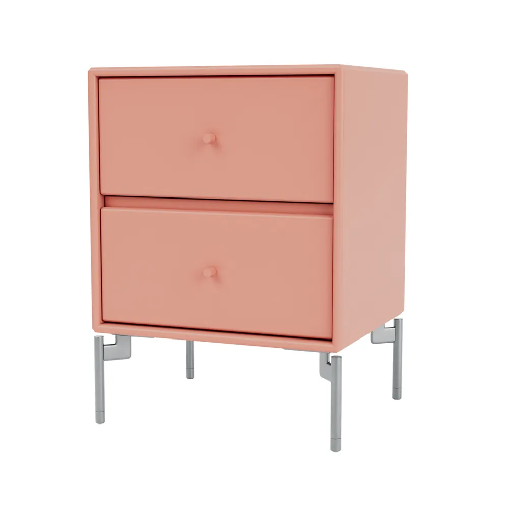 Mesilla de noche Drift, Rhubarb 151, patas de cromo Montana