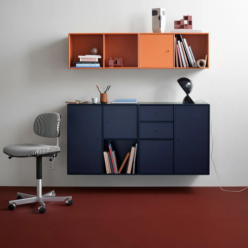 Módulo de estantería Line colgado en pared 1 puerta, Fennel 144 Montana