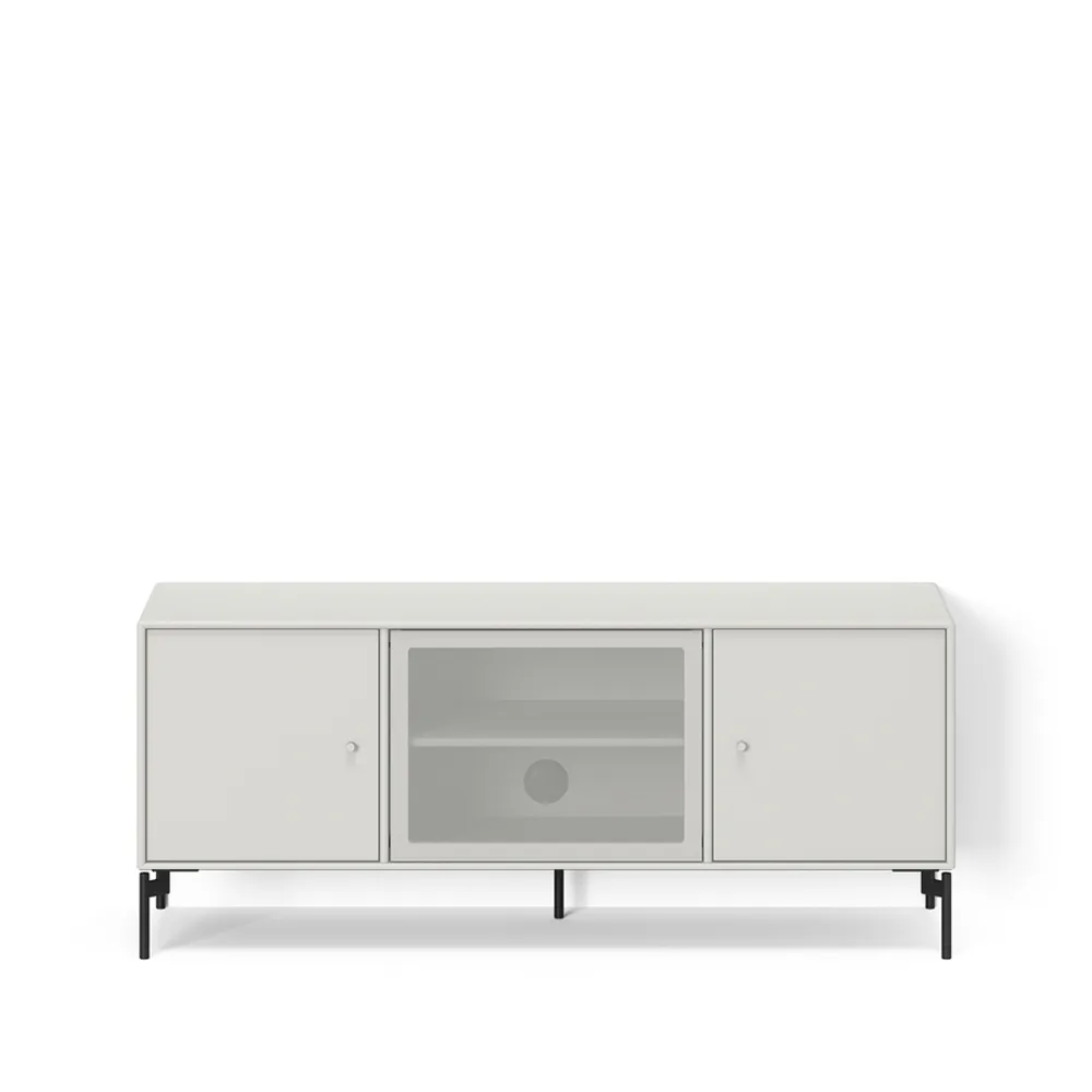 Mueble TV Octave I, New white 101-patas lacadas en negro Montana