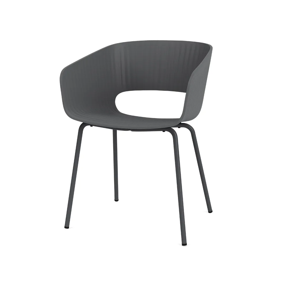 Silla Marée 401, Antracita base de metal lacada Montana