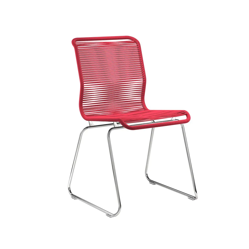 Silla Panton One, Scarlett, acero inoxidable Montana