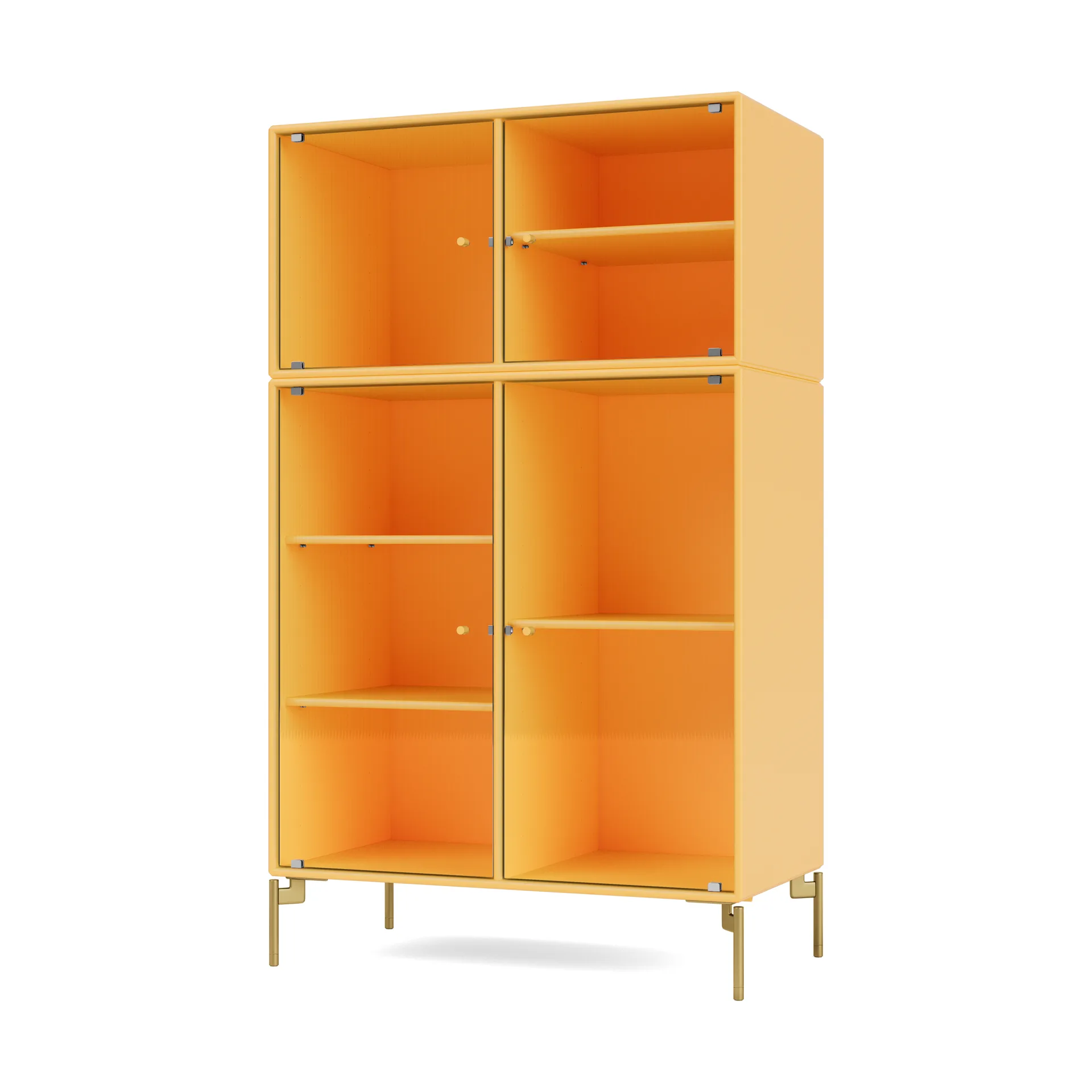 Vitrina Ripple III 69,6x117,6x38 cm, Acacia-ben brass Montana