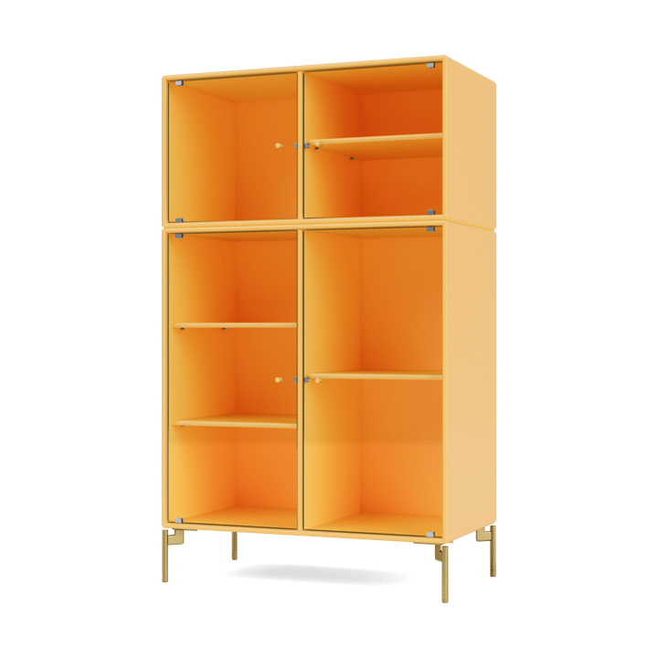 Vitrina Ripple III 69,6x117,6x38 cm - Acacia-ben brass - Montana