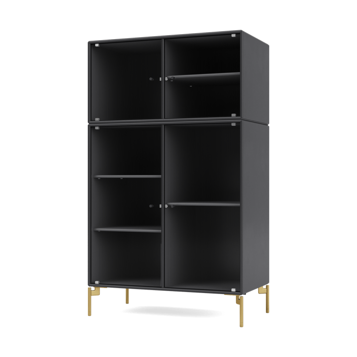Vitrina Ripple III 69,6x117,6x38 cm, Anthracite-ben brass Montana