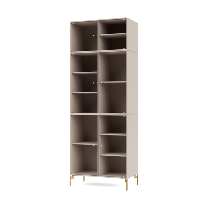 Vitrina Ripple IV 69,6x187,2x38 cm, Clay-ben brass Montana