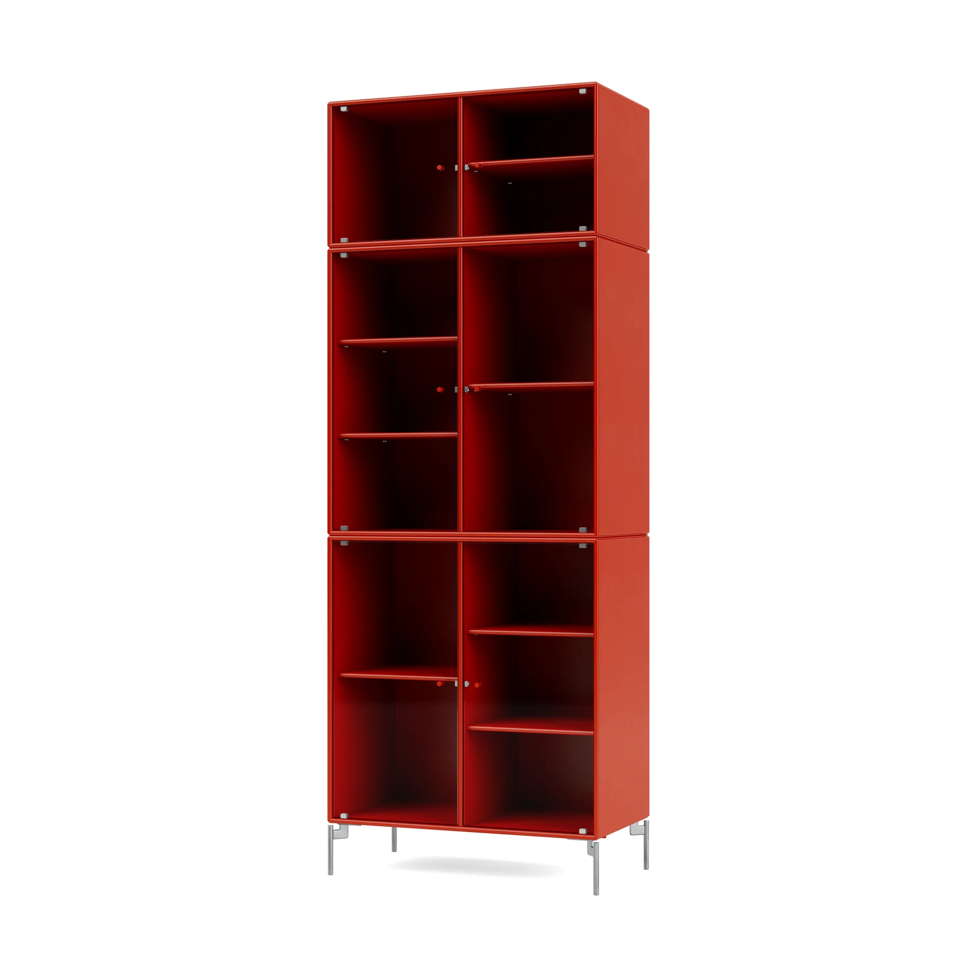 Vitrina Ripple IV 69,6x187,2x38 cm, Rosehip-ben chrome Montana