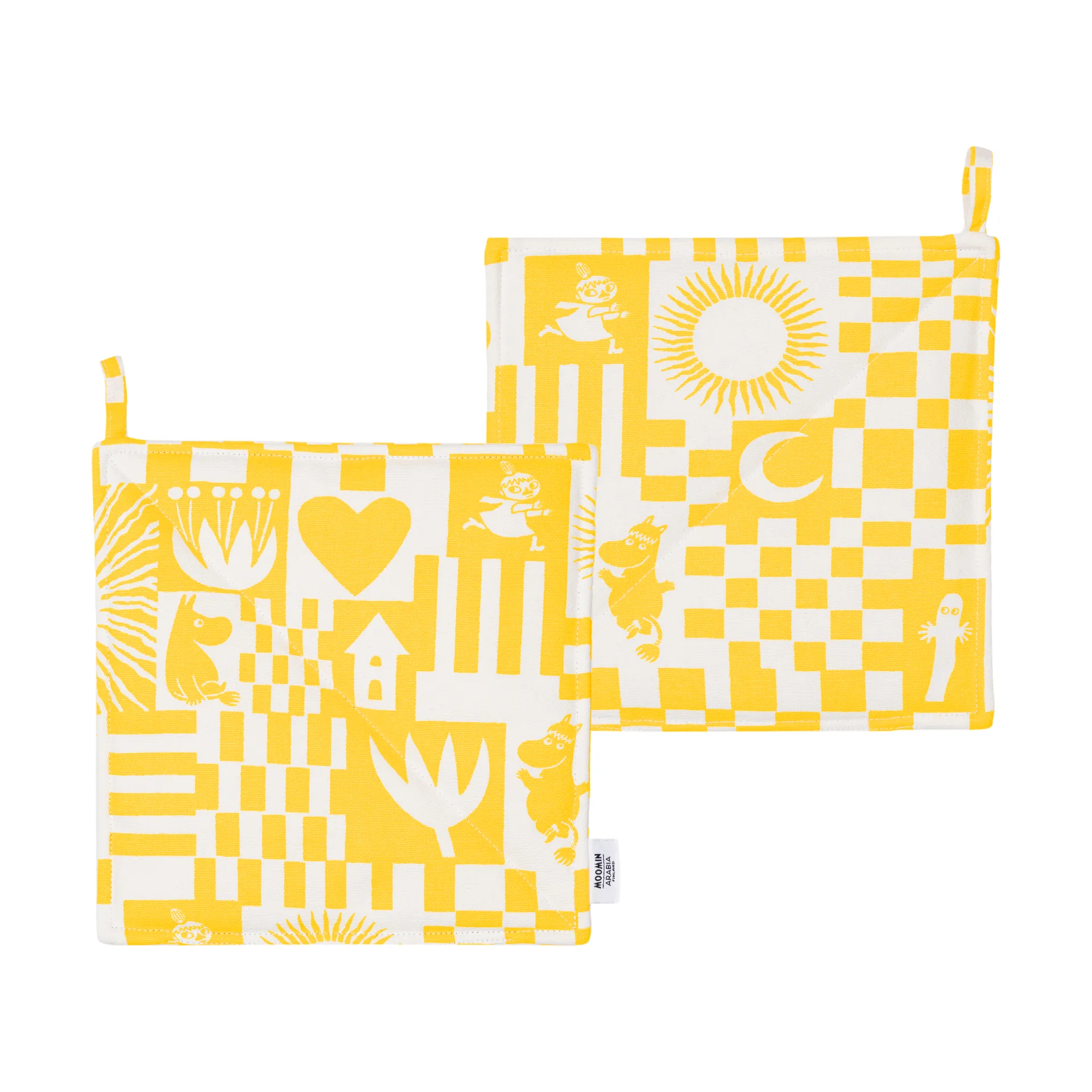 Agarraderas Moomin Party 22x22 cm 2-pack, Amarillo Moomin Arabia