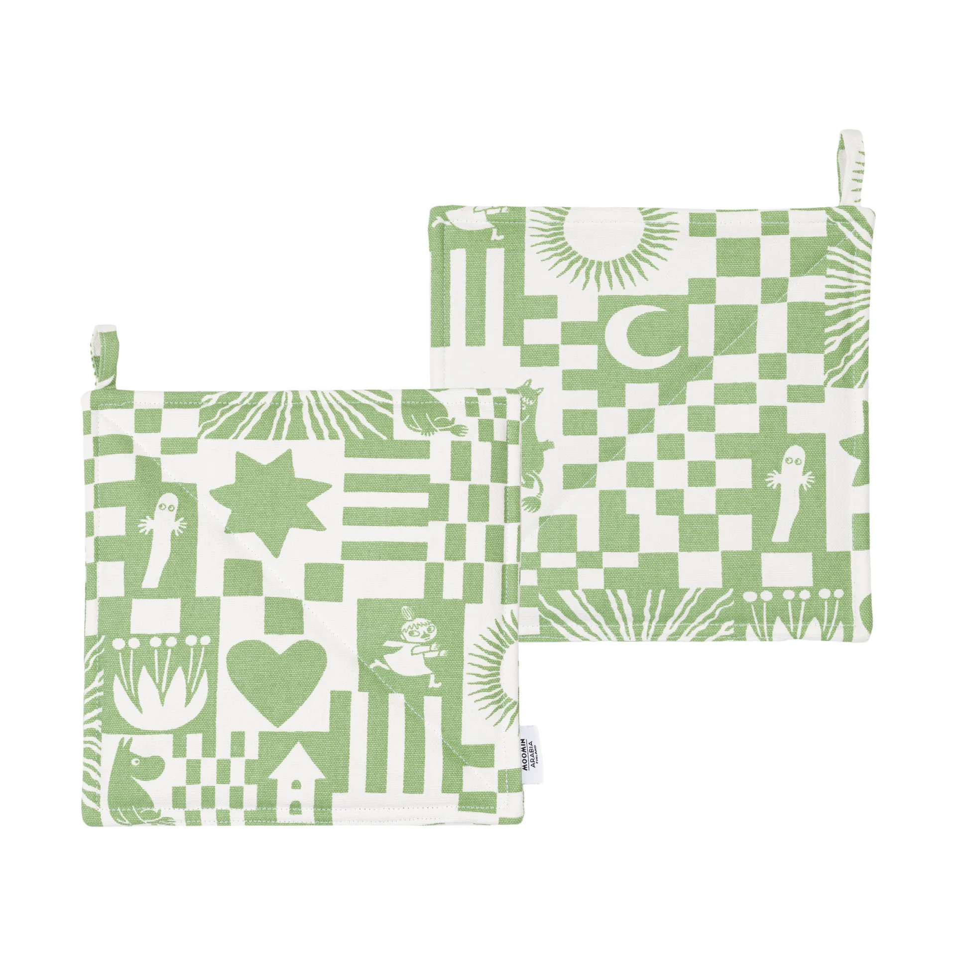 Agarraderas Moomin Party 22x22 cm 2-pack, Verde Moomin Arabia