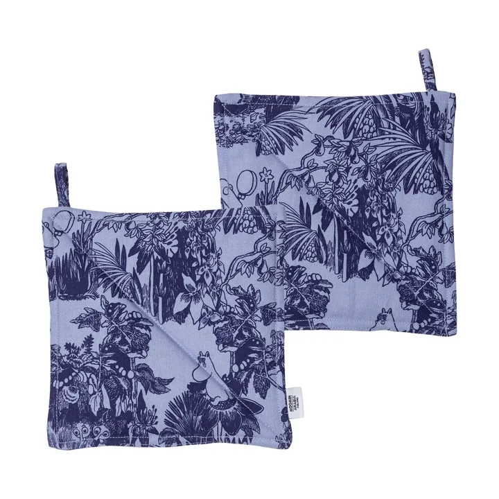 Agarradores de cocina Mumin Mystical Forest - Azul, 22x22 cm, 2-pack - Moomin Arabia