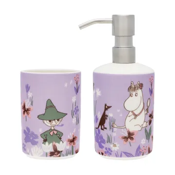 Dispensador de jabón y portacepillos de dientes Mumin - Jardín de flores - Moomin Arabia