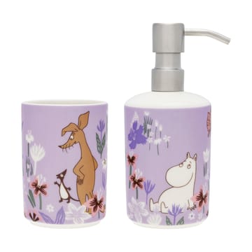 Dispensador de jabón y portacepillos de dientes Mumin - Jardín de flores - Moomin Arabia