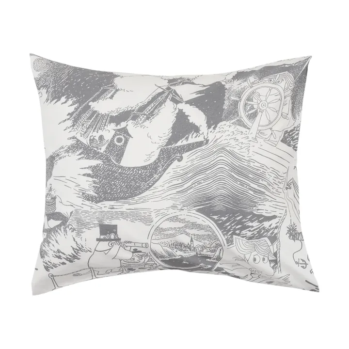 Funda de almohada Mumin 50x60 cm - Navegación, gris - Moomin Arabia