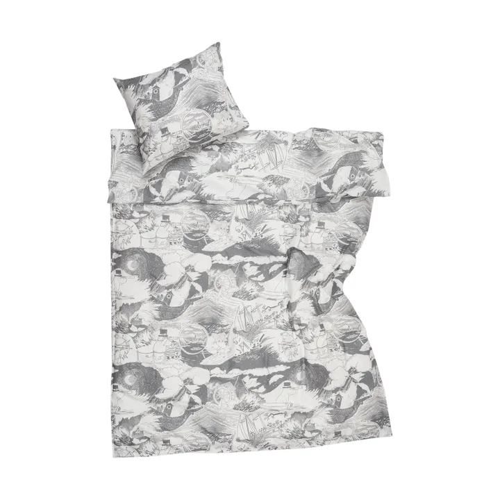 Juego de funda nórdica Mumin 150x210 cm - Navegación, gris - Moomin Arabia