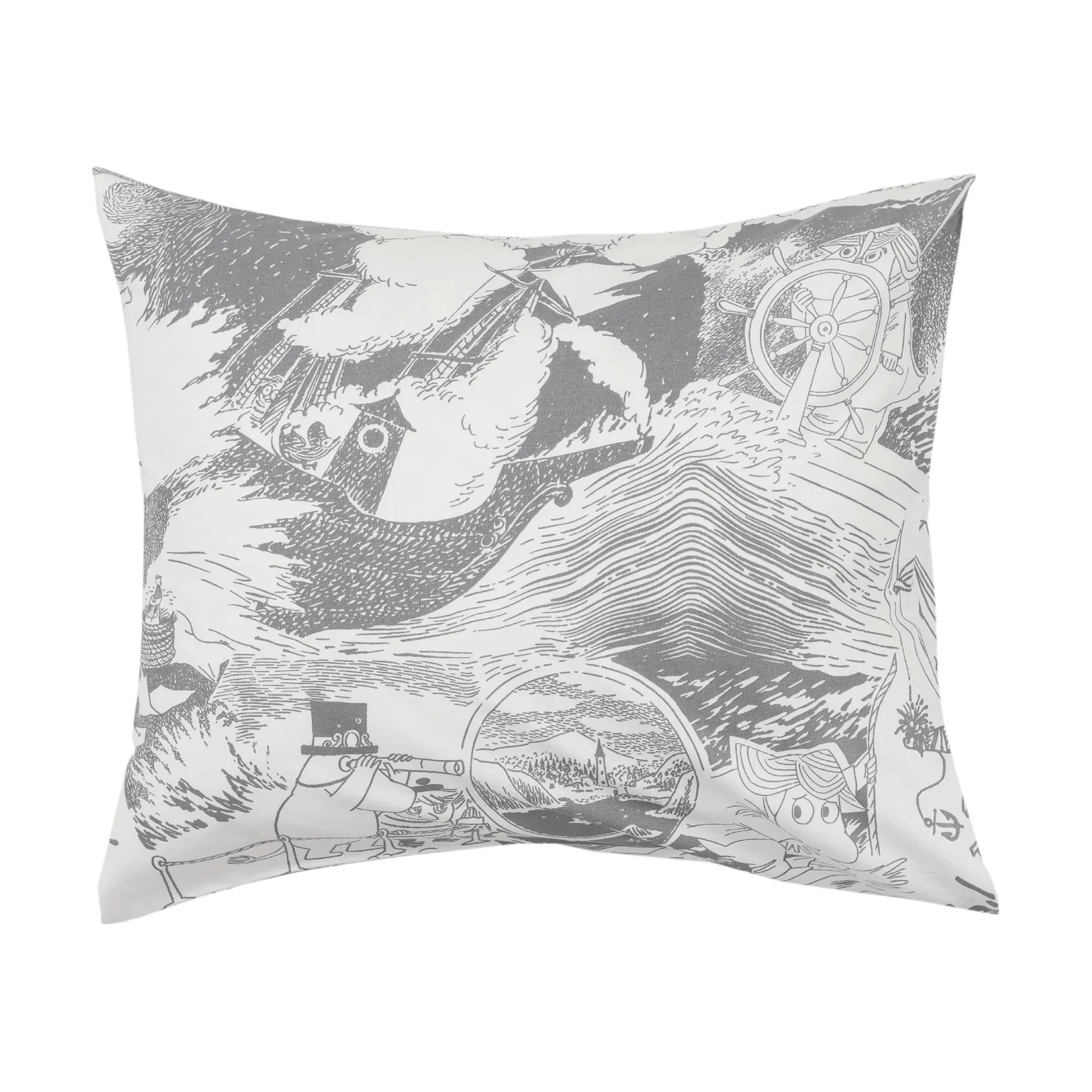 Juego de funda nórdica Mumin 150x210 cm, Navegación, gris Moomin Arabia