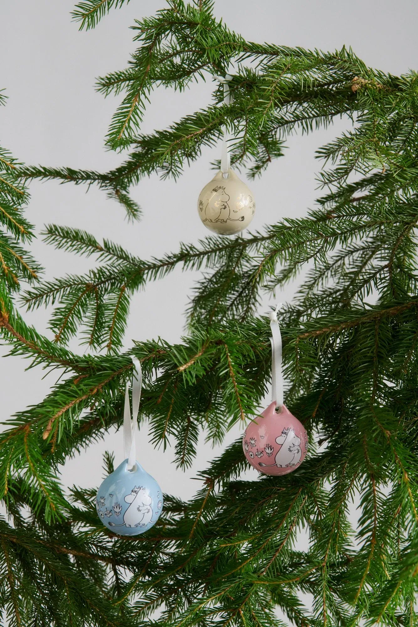 Kärlek bola navideña de Mumin, Rosa-azul, 5 cm, pack de 2 Moomin Arabia