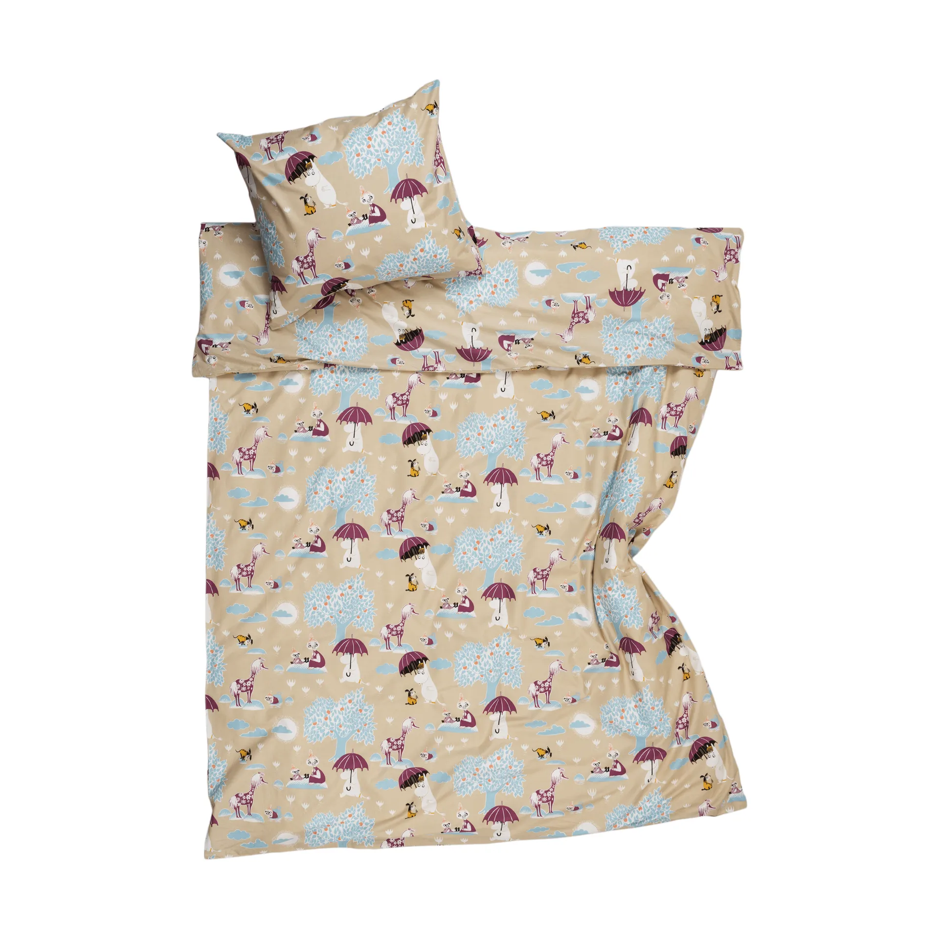 Mumin juego de cama, Bajo el paraguas GOTS, 150x210 cm Moomin Arabia
