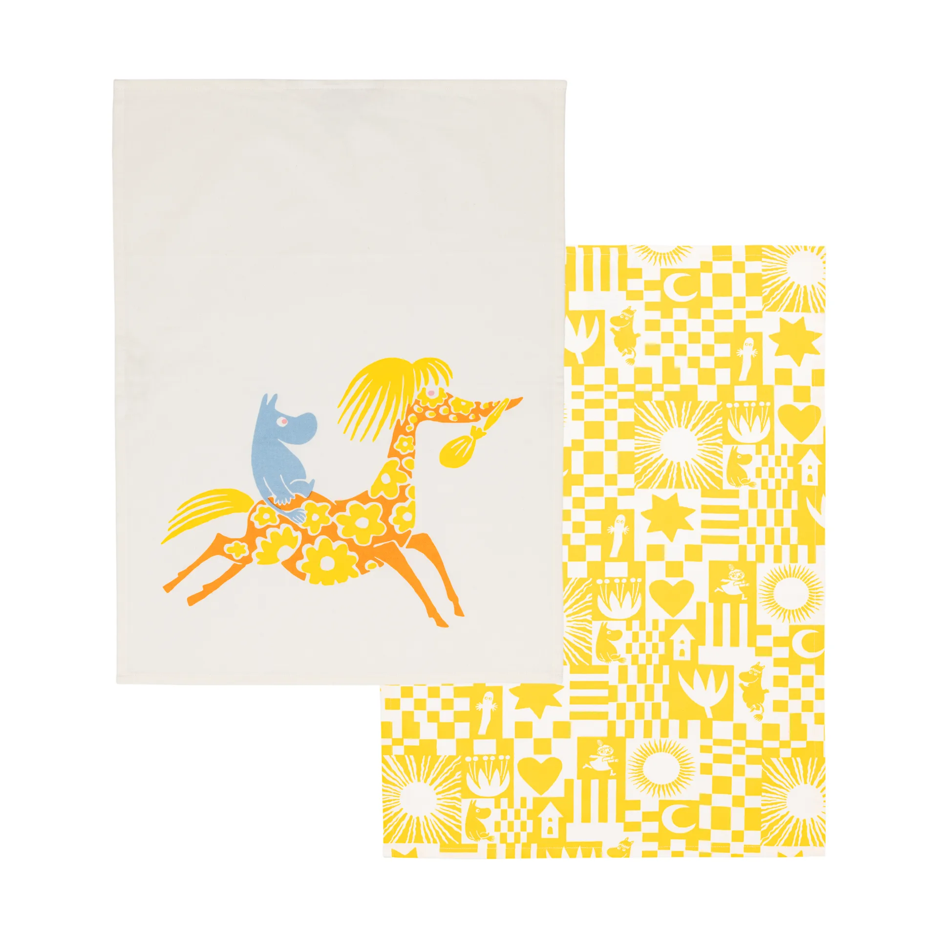 Paño de cocina Moomin Party 50x70 cm 2 piezas, Amarillo Moomin Arabia