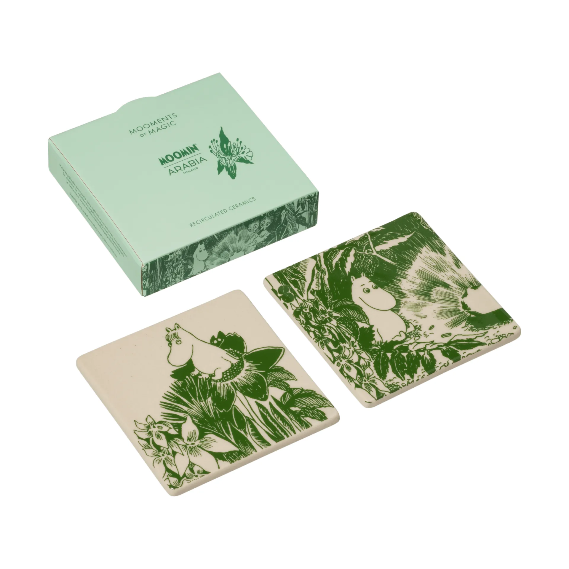 Posavasos Mumin Mystical Forest, Verde, 10x10 cm, 2-pack Moomin Arabia