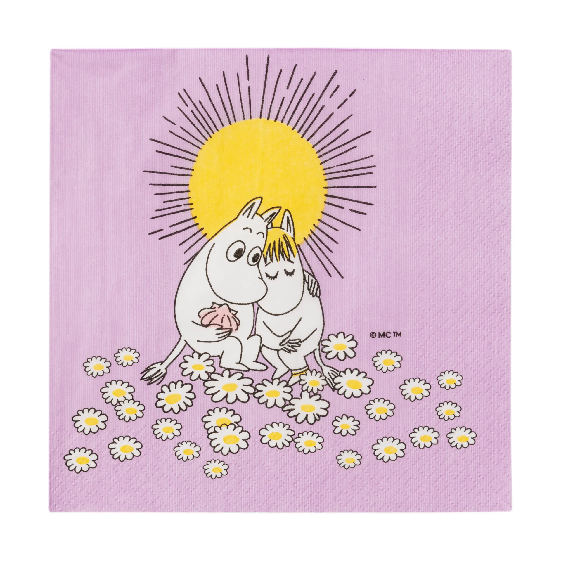 Servilleta de papel Moomin enamorados 33x33 cm, Pack de 20 Moomin Arabia