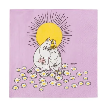 Servilleta de papel Moomin enamorados 33x33 cm - Pack de 20 - Moomin Arabia