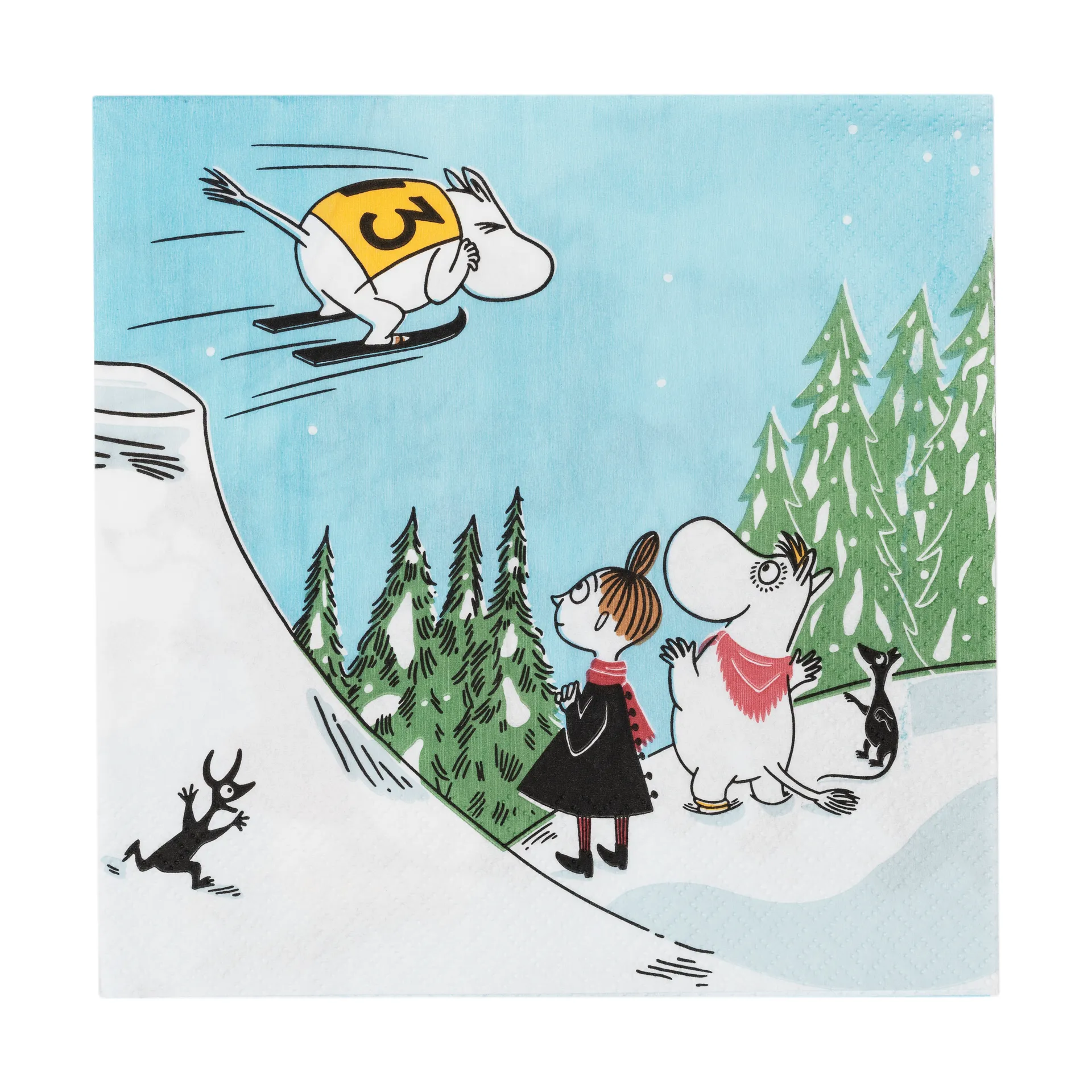 Servilletas Moomin 33x33 cm, Ski jumping Moomin Arabia