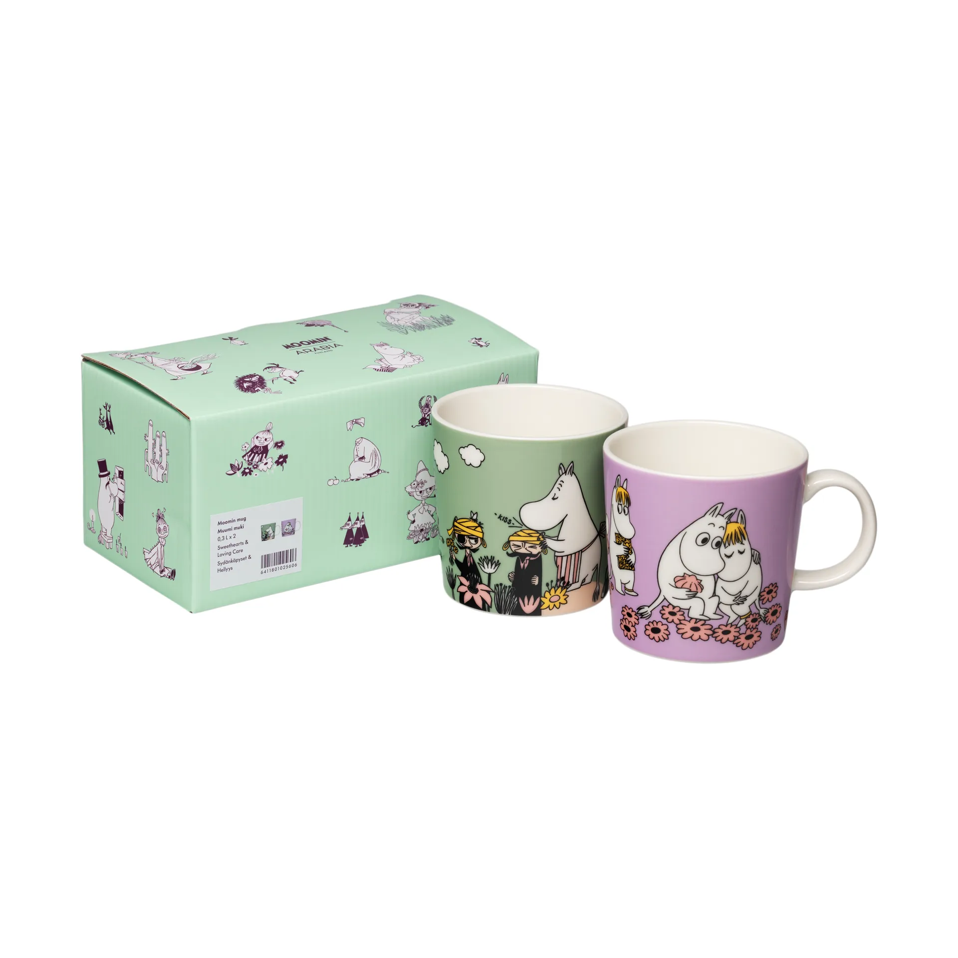Taza Moomin Enamorados & Cariño, set de 2 piezas, 30 cl Moomin Arabia
