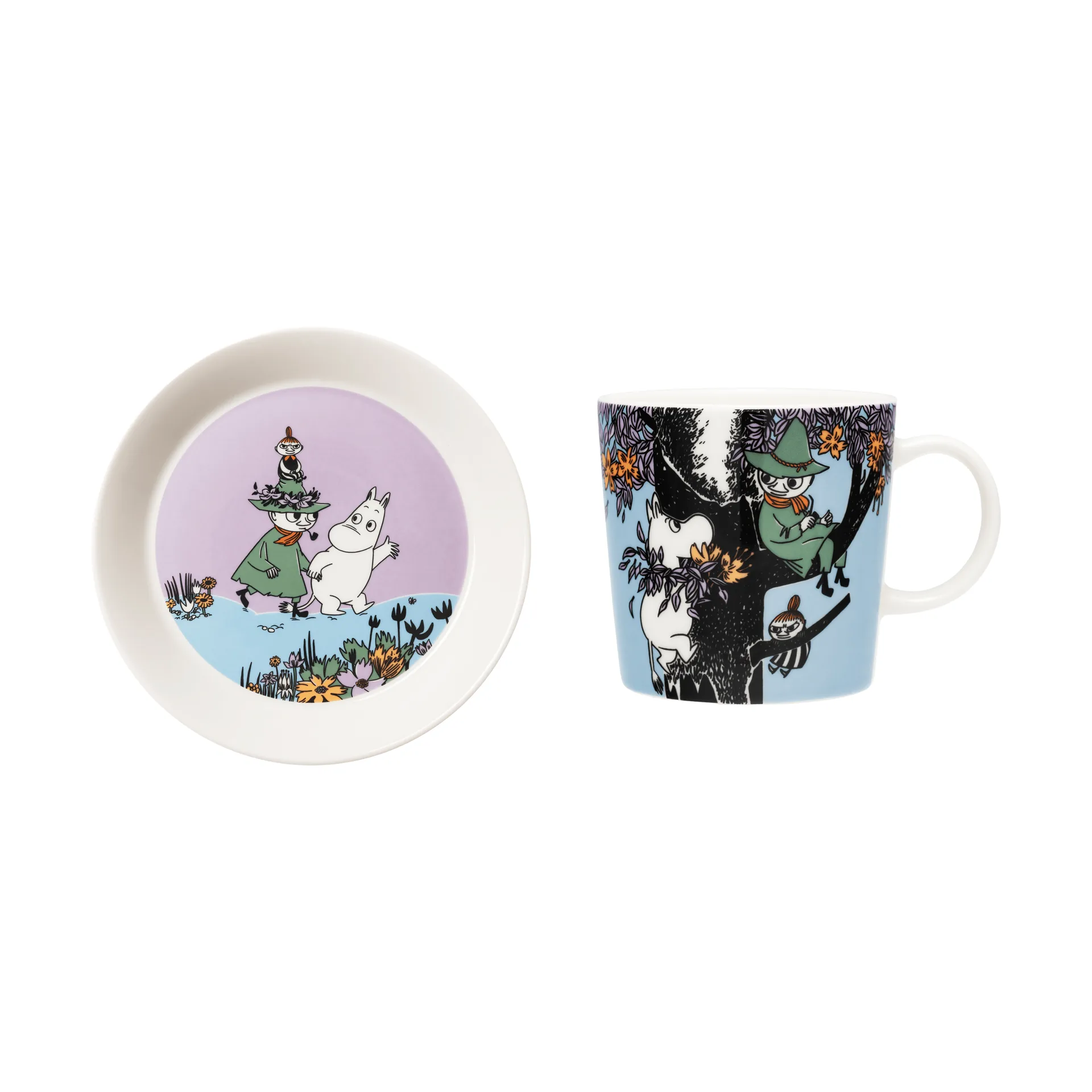 Taza y plato Moomin Amigos para siempre, 2 piezas Moomin Arabia