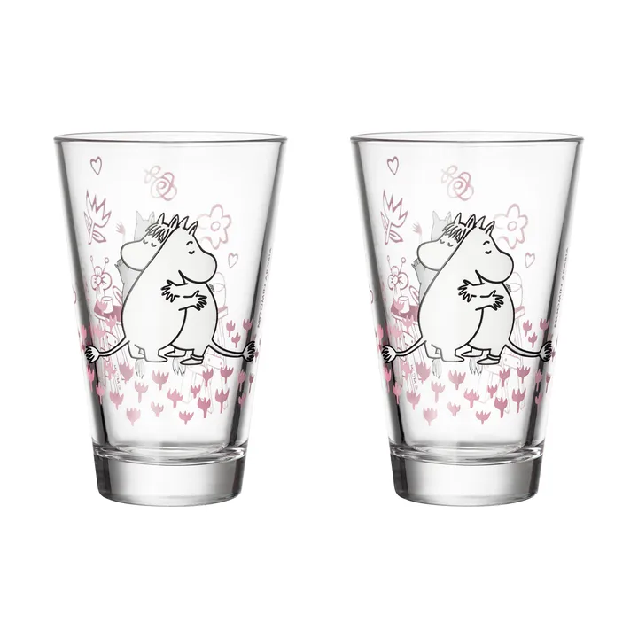 Vasos Moomin Amor – pack de 2 - Transparente - Moomin Arabia